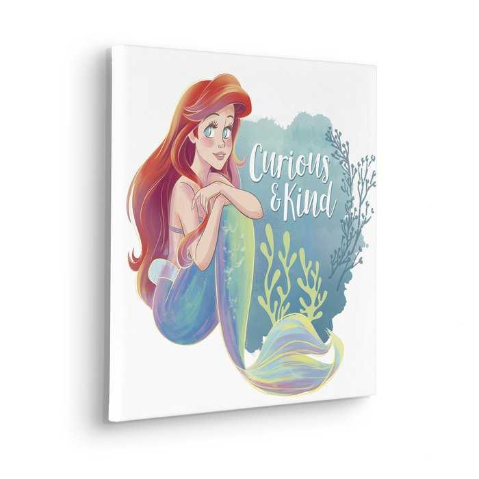 Vlies Bild auf Keilrahmen/ Echtholzrahmen Disney Ariel Curious & Kind