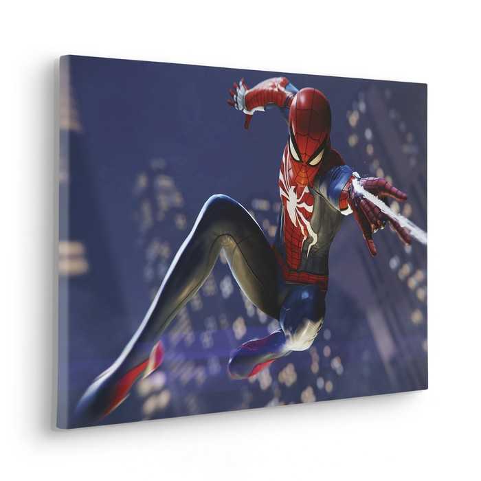 Vlies Bild auf Keilrahmen/ Echtholzrahmen Marvel Spider-Man Web Shoot