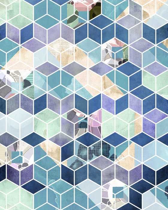 Premium Non-Woven Geometric Blue