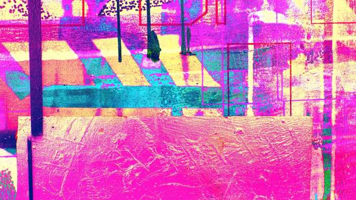 Premium Non-Woven Alleys Rainy pink-yellow