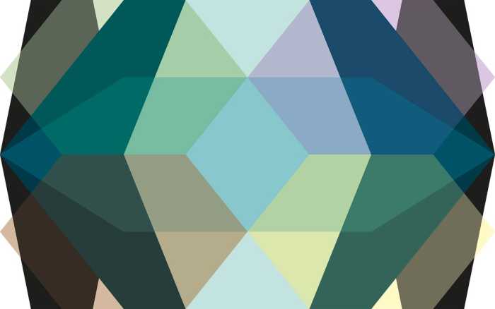 Premium Non-Woven Gem Stone Diamond green-bleu-umbra