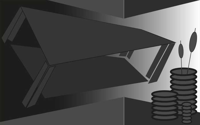 Premium Non-Woven Perspective Table black-grey-grey