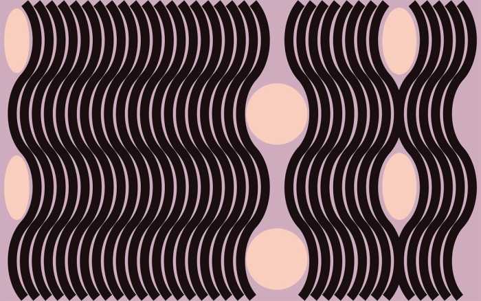 Premium Non-Woven Wave rose-black-apricot