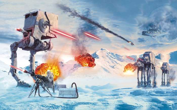 Digital wallpaper Star Wars Hoth Showdown