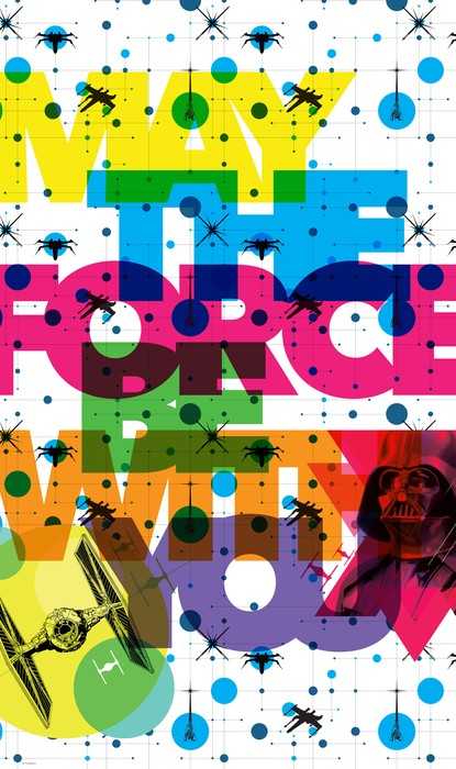 Non-woven Star Wars Pop Neon Geometrics Vader