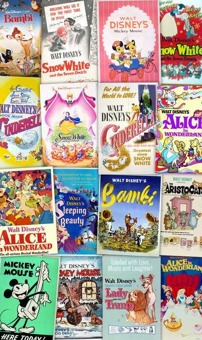 Non-woven Disney Movie Posters Retro Girls