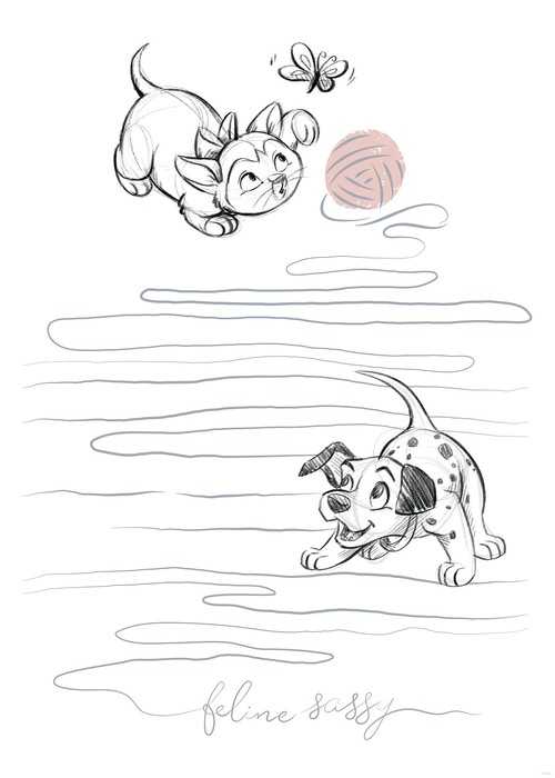 Poster Disney Animals Dogs and Cats Playground