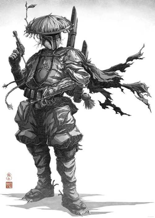 Poster Star Wars Vision Samurai Bounty Hunter