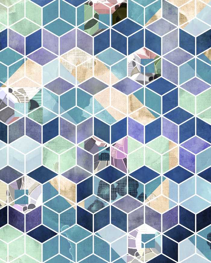 Digital wallpaper Geometric Blue