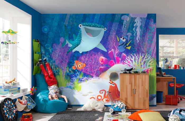 Digital wallpaper Dory Aqua Party