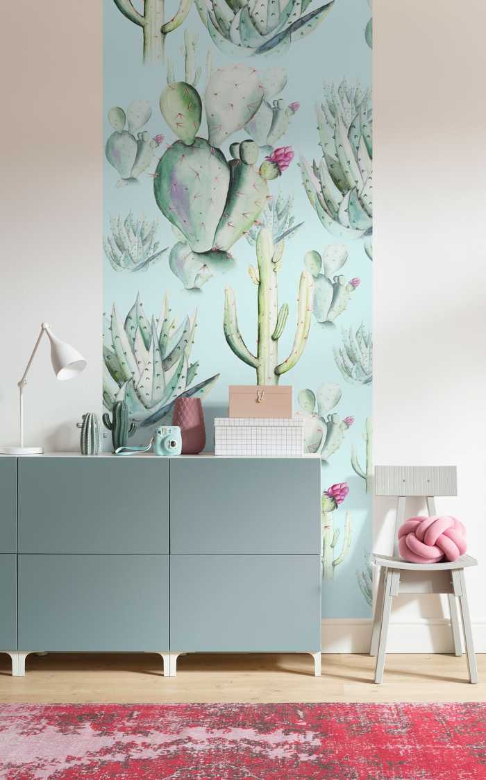Digital wallpaper Cactus Blue