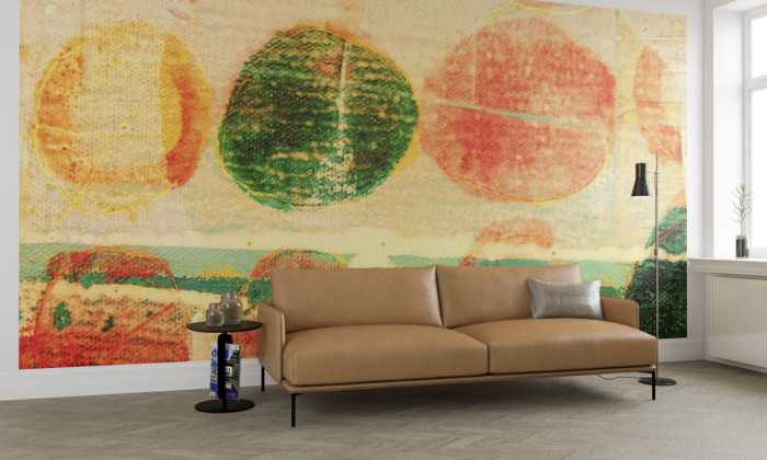 Digital wallpaper Rolls Rolling apricot