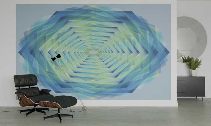 Digital wallpaper Crystal bleu-petrol