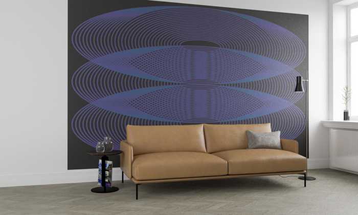 Digital wallpaper Eyes Wide Open Trio violett-bleu-black