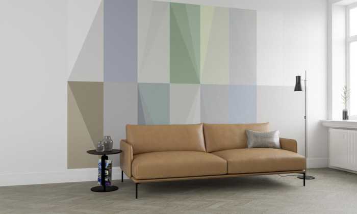 Digital wallpaper Gem Stone Rhombus grey-bleu