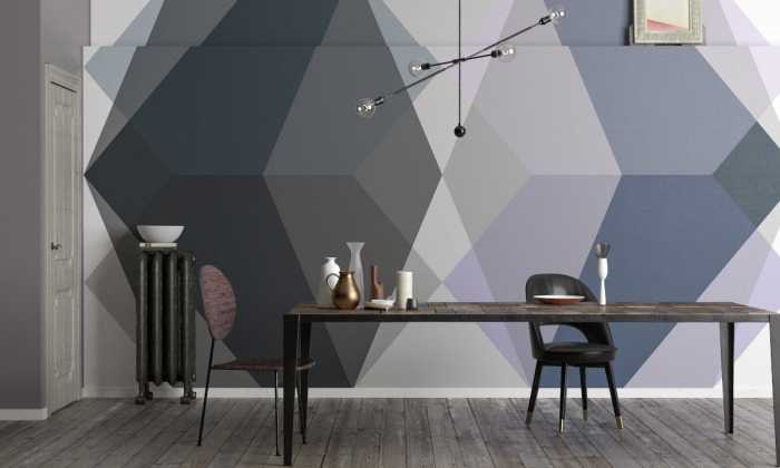 Digital wallpaper Gem Stone Kite petrol-grey