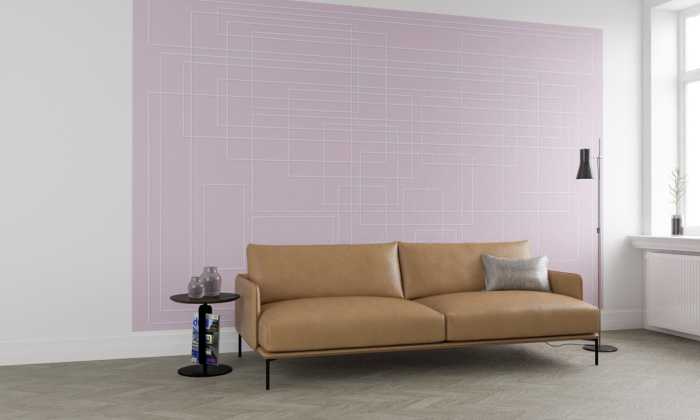 Digital wallpaper Mills Board Mondial whiteice-rose