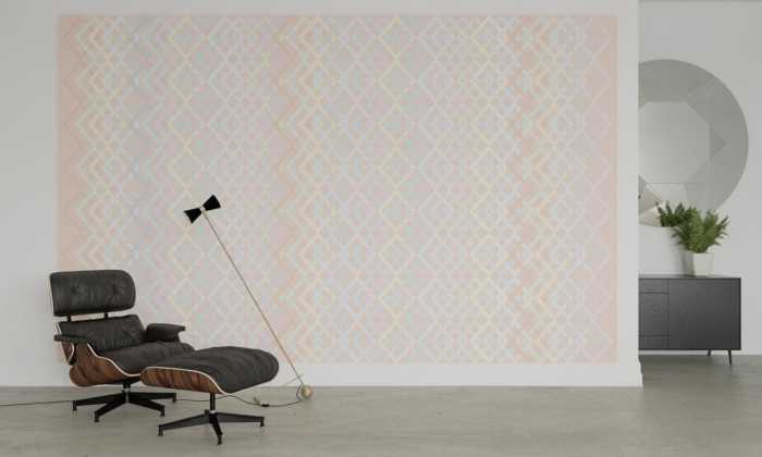 Digital wallpaper Structure Rhombus apricot-pastell
