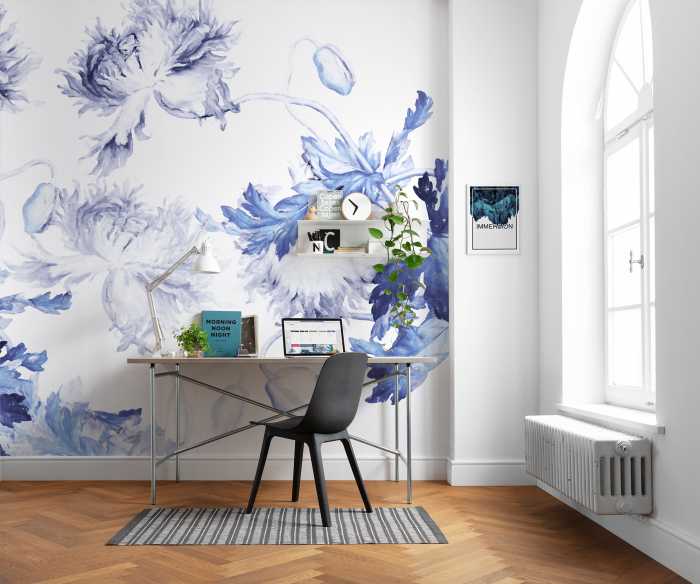 Digital wallpaper Blue Silhouettes