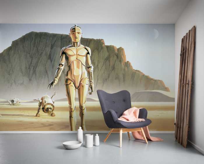 Digital wallpaper Star Wars Classic RMQ Droids