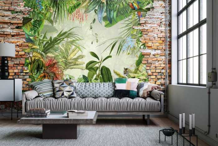 Premium Non-Woven Jungle View Bricklane