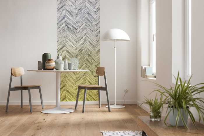 Premium Non-Woven Herringbone Yellow Panel