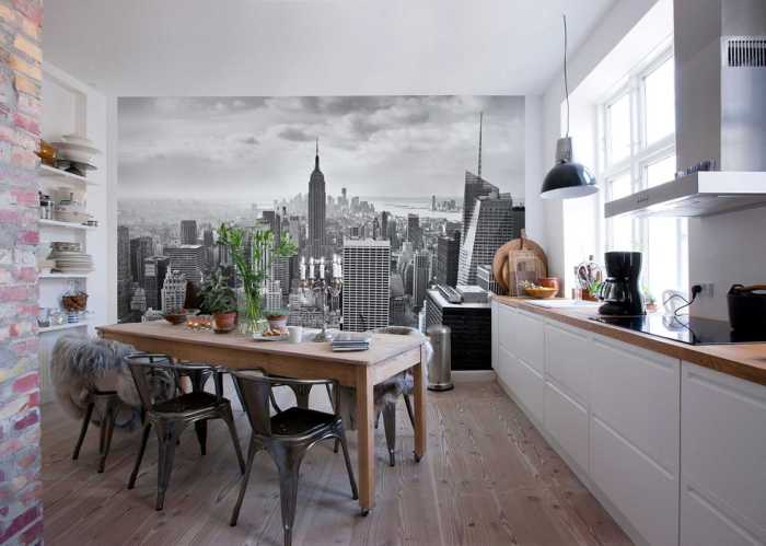 Photomural on paper NYC black and white