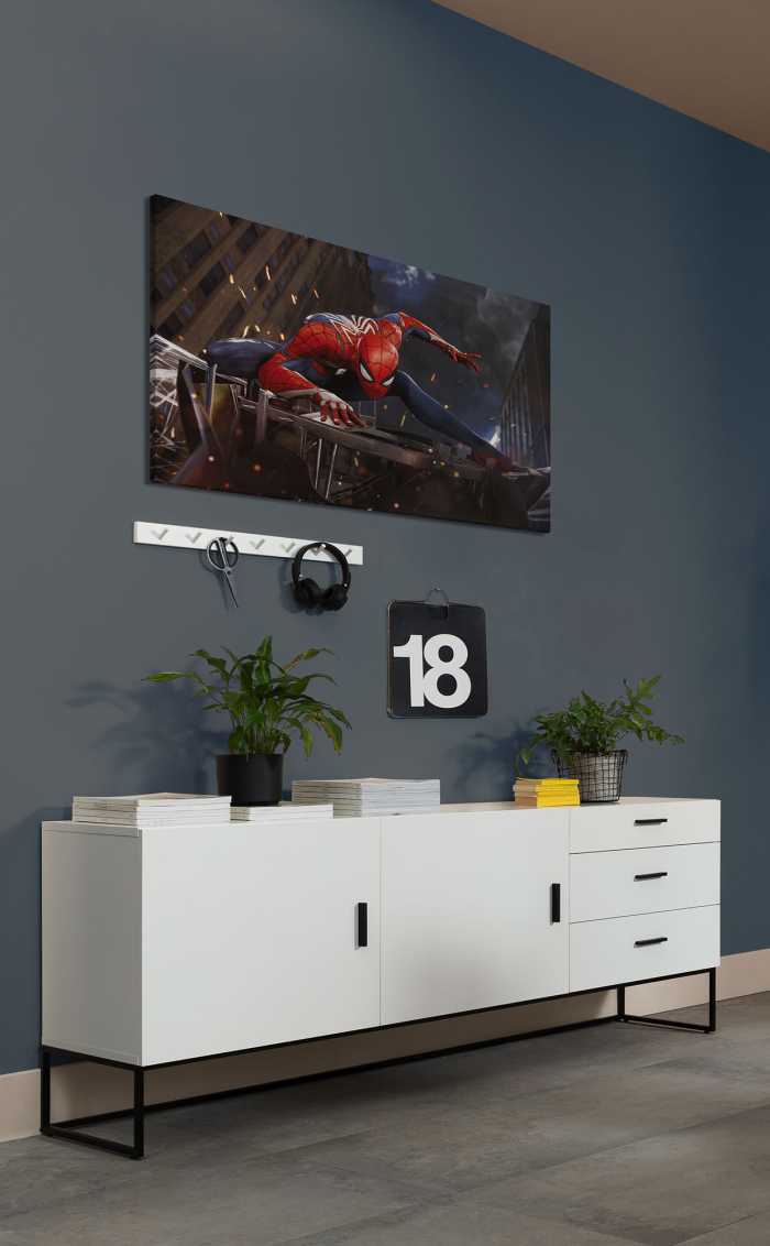 Vlies Bild auf Keilrahmen/ Echtholzrahmen Marvel Spider-Man Landing