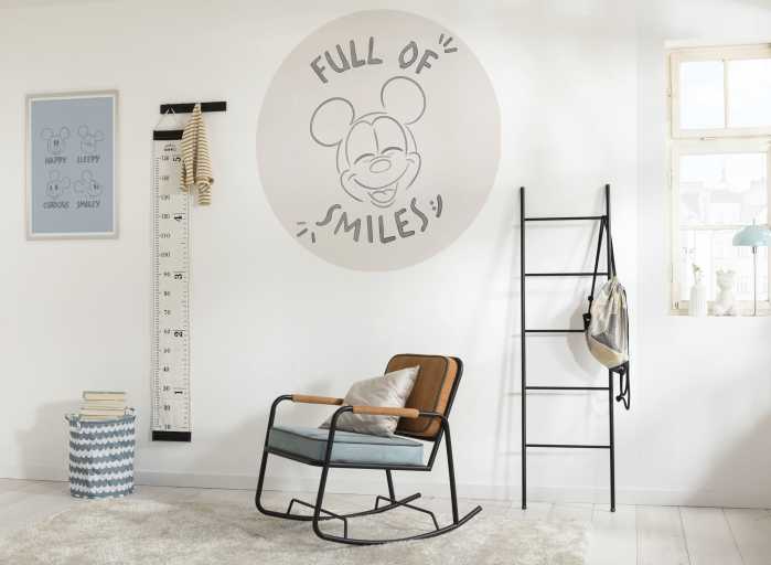 Non-woven adhesive round mural Mickey Mouse Joke