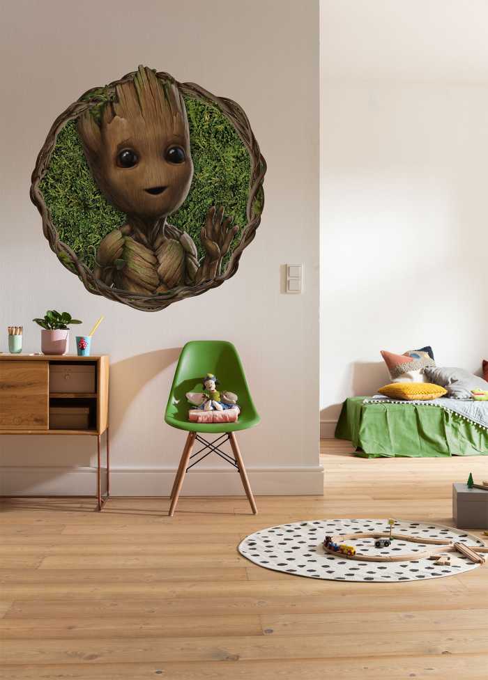 Non-woven adhesive round mural Groot - Little Twig