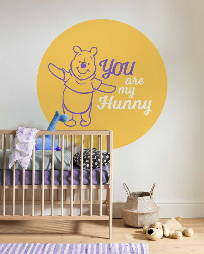 Non-woven adhesive round mural DOT Winnie the Pooh My Hunny