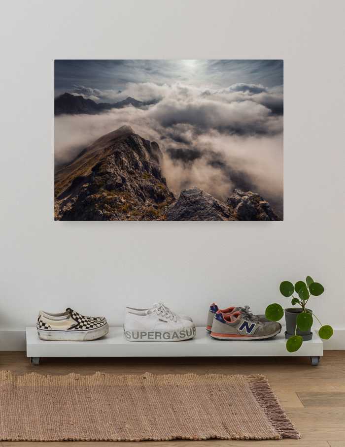 Vlies Bild auf Keilrahmen/ Echtholzrahmen Sea of Fog