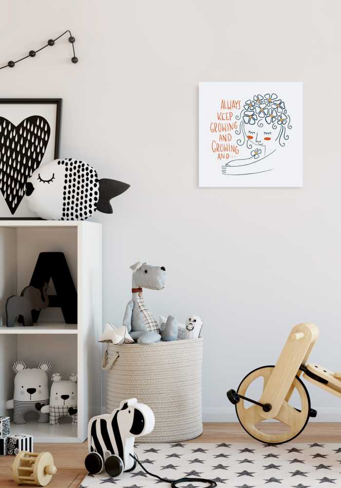 Vlies Bild auf Keilrahmen/ Echtholzrahmen Keep Growing