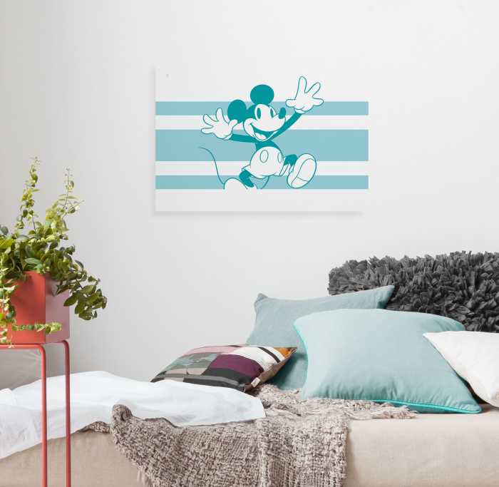 Vlies Bild auf Keilrahmen/ Echtholzrahmen Mickey Playful