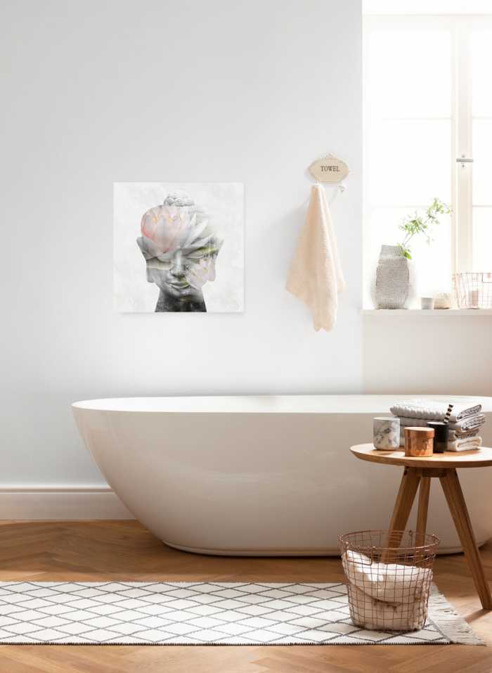 Vlies Bild auf Keilrahmen/ Echtholzrahmen Wellness Time