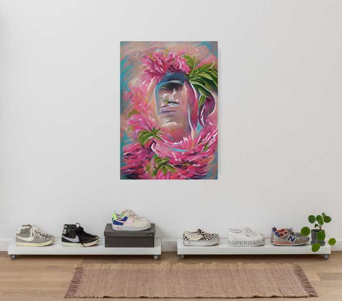 Vlies Bild auf Keilrahmen/ Echtholzrahmen Hawaiana