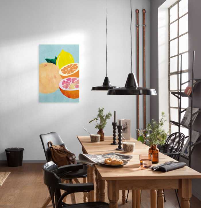 Vlies Bild auf Keilrahmen/ Echtholzrahmen Mint and Lemonade