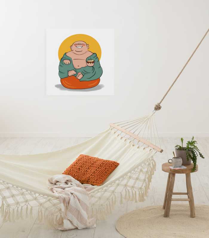 Vlies Bild auf Keilrahmen/ Echtholzrahmen Happy Buddy