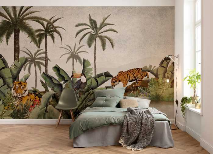 Digitally printed photomural Tiger Jungle