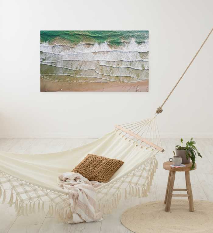 Vlies Bild auf Keilrahmen/ Echtholzrahmen Day at the Beach