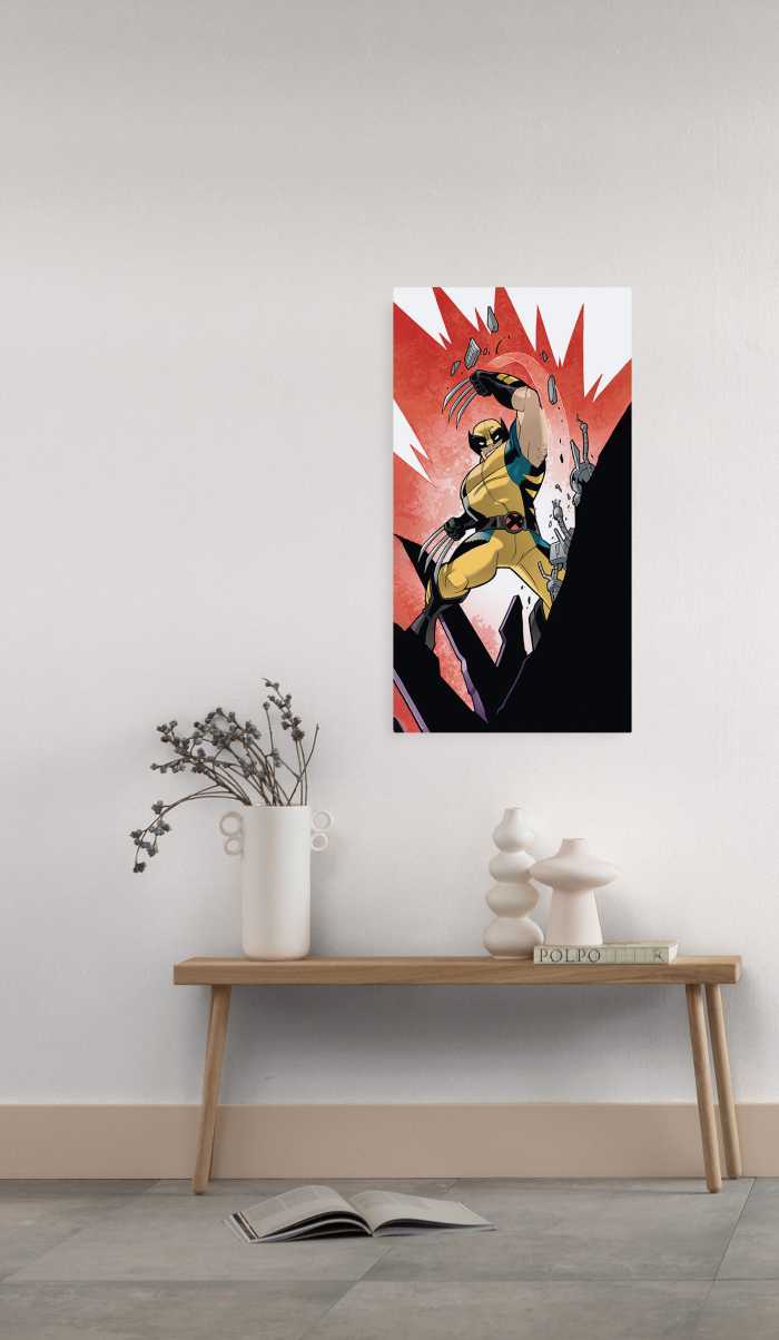 Vlies Bild auf Keilrahmen/ Echtholzrahmen X-Men Wolverine Slit