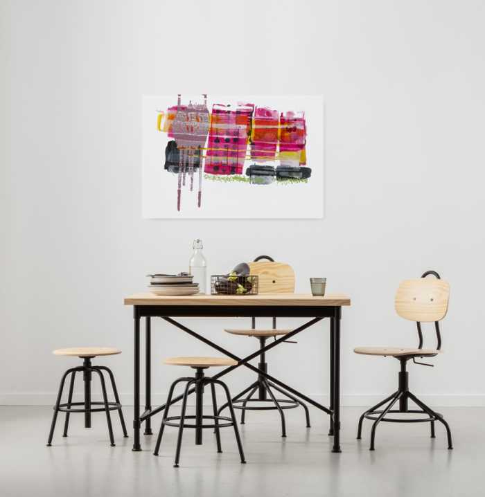 Vlies Bild auf Keilrahmen/ Echtholzrahmen Ruby Pink