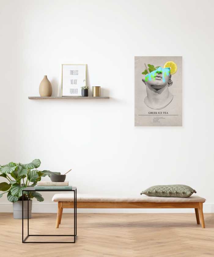 Vlies Bild auf Keilrahmen/ Echtholzrahmen Greek Ice Tea Cocktail