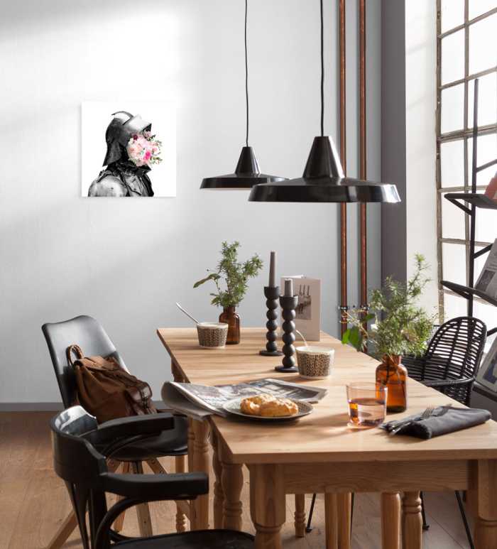 Vlies Bild auf Keilrahmen/ Echtholzrahmen Sir Flowerhead