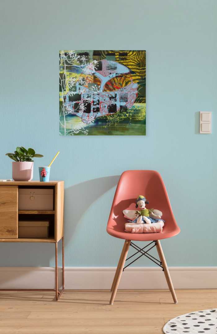 Vlies Bild auf Keilrahmen/ Echtholzrahmen Pile of Scrap