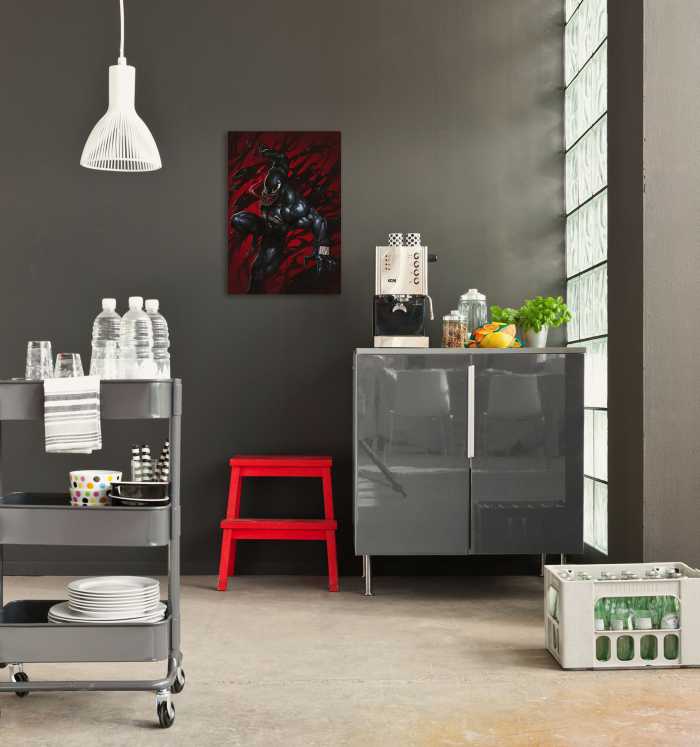 Vlies Bild auf Keilrahmen/ Echtholzrahmen Marvel Venom Symbiont Red