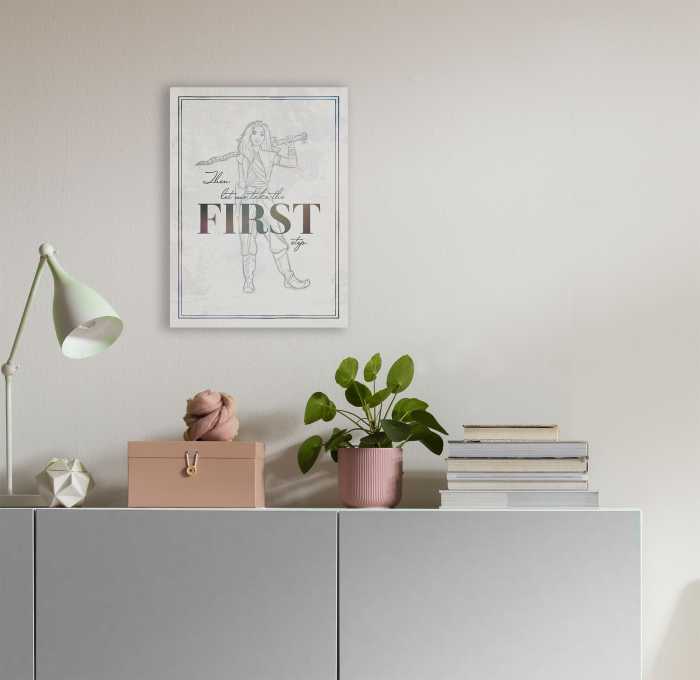 Vlies Bild auf Keilrahmen/ Echtholzrahmen Raya - First One