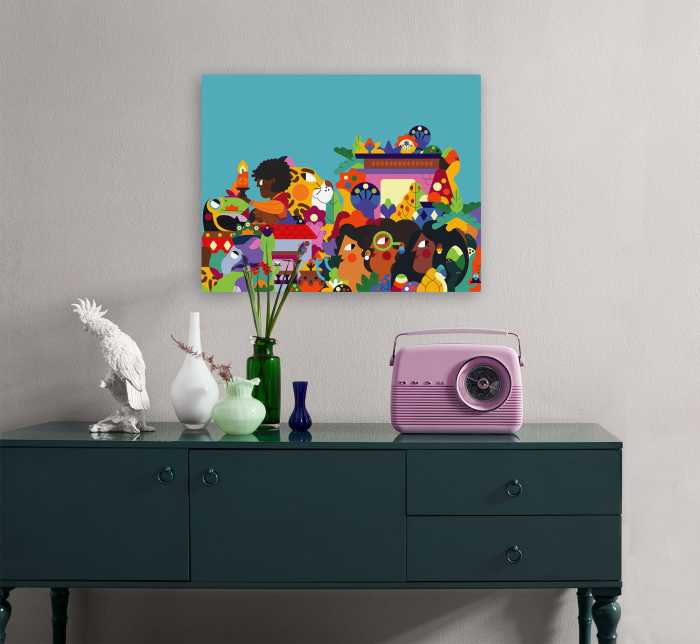 Vlies Bild auf Keilrahmen/ Echtholzrahmen Encanto Colours of Columbia