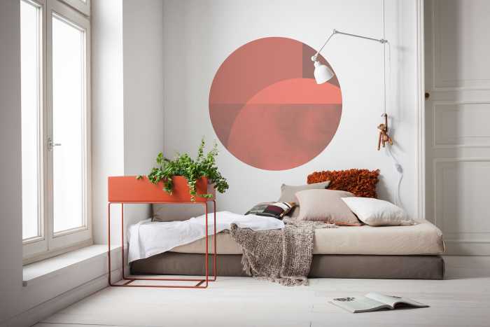 Non-woven adhesive round mural Roselux