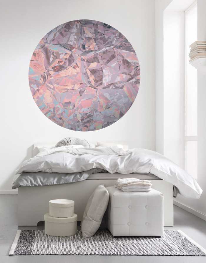 Non-woven adhesive round mural Glossy Crystals